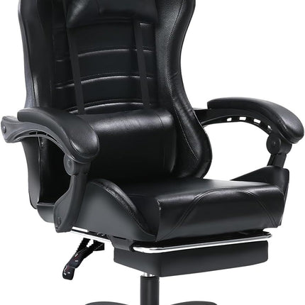 PM1- Ergonomic Gaming Chair for Adults, Comfortable Computer Chair for Heavy People, Adjustable Height Office Desk Chair with Wheels, Breathable Leather Video Game Chairs - Likeshoppe 