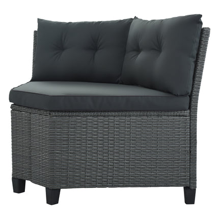 PX14- 6-Piece Outdoor Wicker Sofa Set, Patio Rattan Dinning Set, Sectional Sofa with Thick Cushions and Pillows, Plywood Table Top, For Garden, Yard, Deck - Likeshoppe 