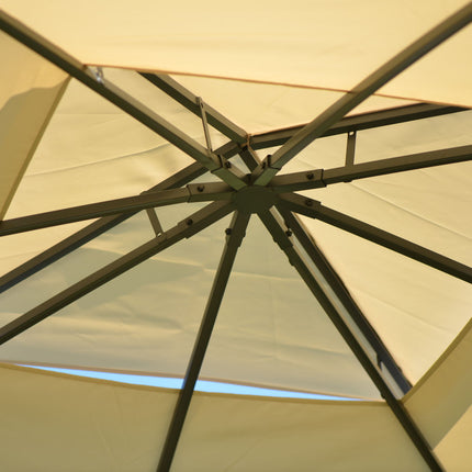 AG19- Double Tiered Grill Canopy;  Outdoor BBQ Gazebo Tent with UV Protection;  Beige - Likeshoppe 