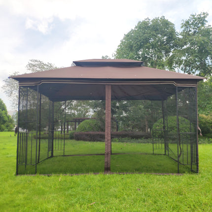 AG14- 13x10 Outdoor Patio Gazebo Canopy Tent With Ventilated Double Roof And Mosquito net(Detachable Mesh Screen On All Sides); Suitable for Lawn;  Garden;  Backyard and Deck; - Likeshoppe 