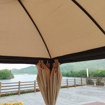 AG11- 10x10 Ft Outdoor Patio Garden Gazebo Canopy;  Outdoor Shading;  Gazebo Tent With Curtains - Likeshoppe 