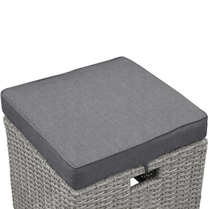 PX18- Patio Furniture Set;  5 Piece Outdoor Conversation Set;  Dining Table Chair with Ottoman and Throw Pillows - Likeshoppe 