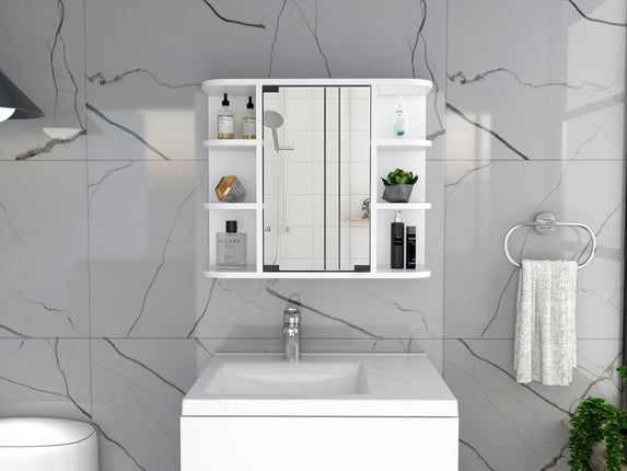 PU6- Valdez Medicine Cabinet With Six Shelves; Mirror Cabinet - Likeshoppe 
