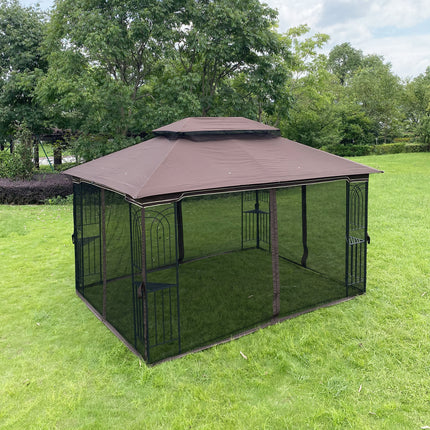 AG14- 13x10 Outdoor Patio Gazebo Canopy Tent With Ventilated Double Roof And Mosquito net(Detachable Mesh Screen On All Sides); Suitable for Lawn;  Garden;  Backyard and Deck; - Likeshoppe 