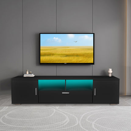 TV9- Modern TV stand with LED Lights Entertainment Center TV cabinet with Storage for Up to 75 inch for Gaming Living Room Bedroom - Likeshoppe 