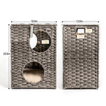 AD1- Rattan Cat Litter,Cat Bed with Rattan Ball and Cushion - Likeshoppe 