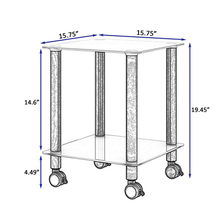 ST2- 1-Piece Side Table ;  2-Tier Space End Table ; Modern Night Stand;  Sofa table;  Side Table with Storage Shelve - Likeshoppe 