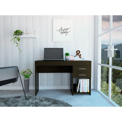 PL5- Austin Writing Computer Desk; Two Drawers; One Cabinet - Likeshoppe 