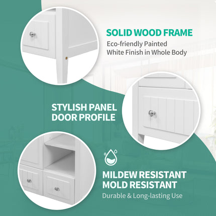 PT1- 36\\" Bathroom Vanity with Ceramic Basin;  Bathroom Storage Cabinet with Two Doors and Drawers;  Solid Frame;  Metal Handles - Likeshoppe 
