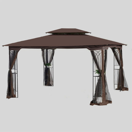 AG14- 13x10 Outdoor Patio Gazebo Canopy Tent With Ventilated Double Roof And Mosquito net(Detachable Mesh Screen On All Sides); Suitable for Lawn;  Garden;  Backyard and Deck; - Likeshoppe 