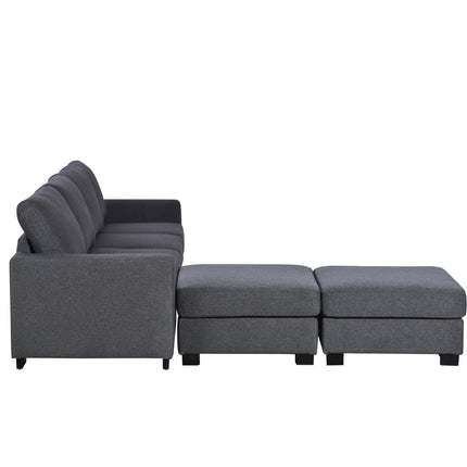 U1- 3 Pieces U shaped Sofa with Removable Ottomans - Likeshoppe 