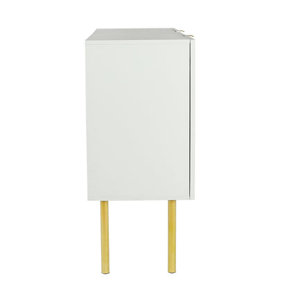 PC6- Modern Simple Sideboard with Particle Board and MDF Board;  Adjustable Shelves Luxury Style Cabinet with Gold Metal Legs and Handles for Hallway - Likeshoppe 