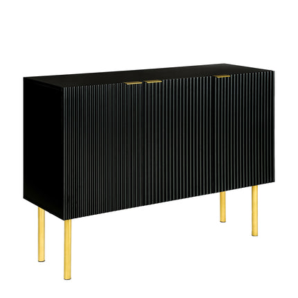PC6- Modern Simple Sideboard with Particle Board and MDF Board;  Adjustable Shelves Luxury Style Cabinet with Gold Metal Legs and Handles for Hallway - Likeshoppe 