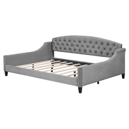 BR7- Modern Luxury Tufted Button Daybed, Full, Gray (Old SKU: SM001009AAE) - Likeshoppe 