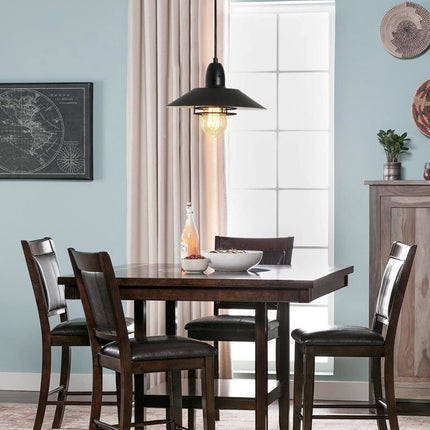 VF4- Farmhouse Vintage Pendant Light Black Fixture Pendant Lights with Spring Frame Adjustable Metal Hanging Lamp for Kitchen Island Dining Room Bedroom Living Room Barn Entryway, E26 - Likeshoppe 