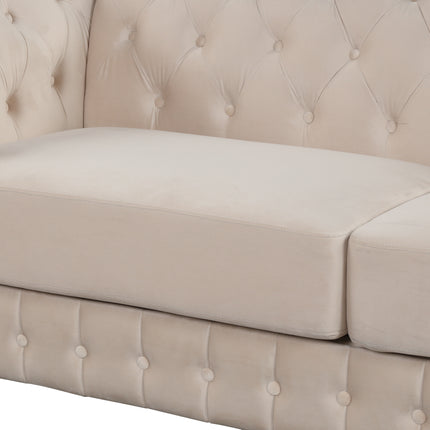 F1 82\" Mid Century Modern Sofa with Rubber Wood Legs; Velvet Upholstered Sofa Couch; Sofa with Thick Removable Seat Cushion;  3 Seater Sofa Couch for Living Room - Likeshoppe 
