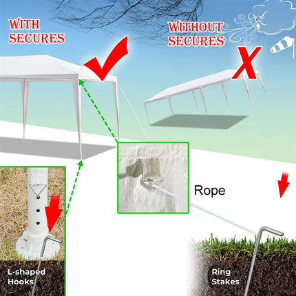AG20- 10'x10' Outdoor Canopy Tent Waterproof Outdoor Party Tent Heavy Duty Canopy Tent Patio Camping Gazebo Wedding Tents Patio Camping Gazebo Canopy with Removable Sidewalls(White) - Likeshoppe 