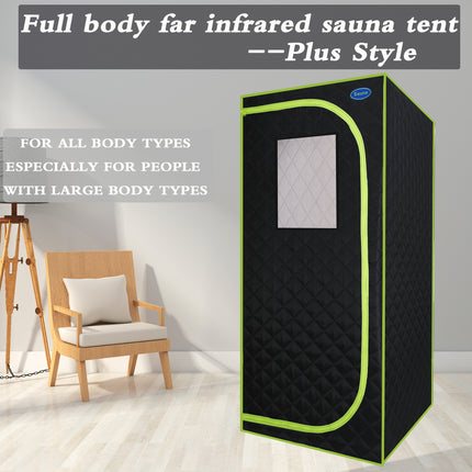 AK5- Portable Plus Type Full Size Far Infrared Sauna tent. Spa;  Detox ; Therapy and Relaxation at home.Larger Space; Stainless Steel Pipes Connector Easy to Install - Likeshoppe 
