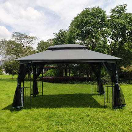 AG14- 13x10 Outdoor Patio Gazebo Canopy Tent With Ventilated Double Roof And Mosquito net(Detachable Mesh Screen On All Sides); Suitable for Lawn;  Garden;  Backyard and Deck; - Likeshoppe 