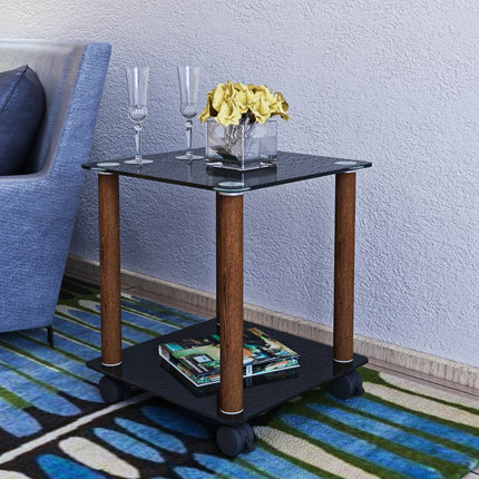 ST2- 1-Piece Side Table ;  2-Tier Space End Table ; Modern Night Stand;  Sofa table;  Side Table with Storage Shelve - Likeshoppe 