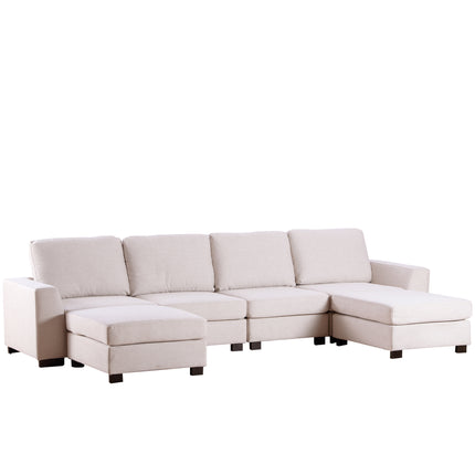 U1- 3 Pieces U shaped Sofa with Removable Ottomans - Likeshoppe 