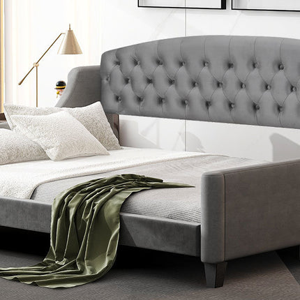 BR7- Modern Luxury Tufted Button Daybed, Full, Gray (Old SKU: SM001009AAE) - Likeshoppe 