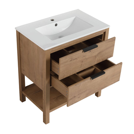 PT2- 30 Inch Bathroom Vanity Plywood With 2 Drawers - Likeshoppe 