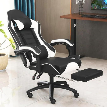 PM1- Ergonomic Gaming Chair for Adults, Comfortable Computer Chair for Heavy People, Adjustable Height Office Desk Chair with Wheels, Breathable Leather Video Game Chairs - Likeshoppe 