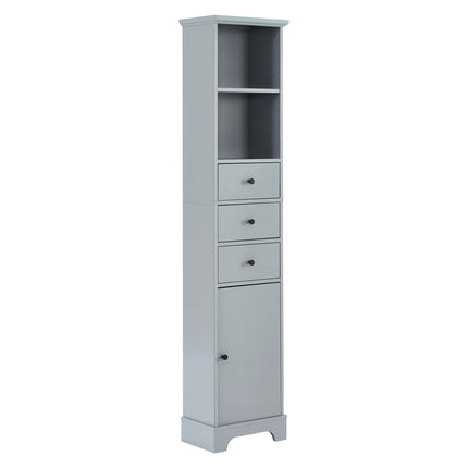 PU13- Tall Bathroom Cabinet;  Freestanding Storage Cabinet with 3 Drawers and Adjustable Shelf;  MDF Board with Painted Finish - Likeshoppe 