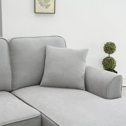 S4- 108*85.5" Modern U Shape Sectional Sofa, 7 Seat Fabric Sectional Sofa Set with 3 Pillows Included for Living Room, Apartment, Office,3 Colors - Likeshoppe 