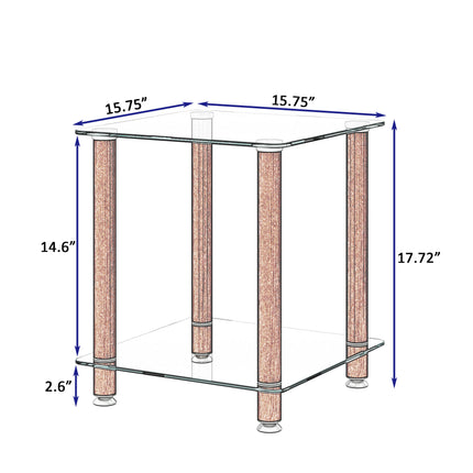 ST2- 1-Piece Side Table ;  2-Tier Space End Table ; Modern Night Stand;  Sofa table;  Side Table with Storage Shelve - Likeshoppe 