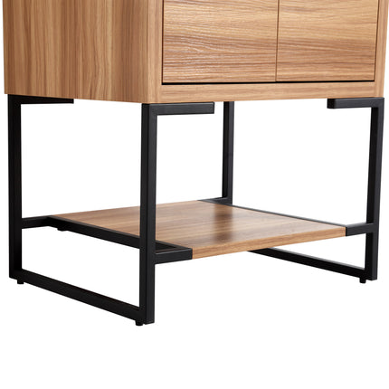 PT6- 24 inches Wood Freestanding Bathroom Vanity Combo with Integrated Ceramic Sink and 2 Soft Close Doors - Likeshoppe 