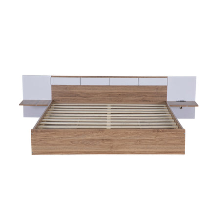 PF5- Queen Size Platform Bed with Headboard, Drawers, Shelves, USB Ports and Sockets - Likeshoppe 