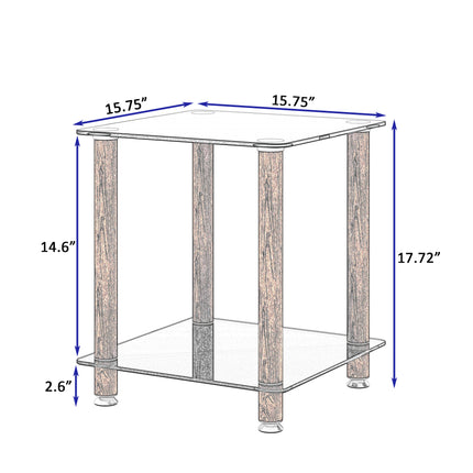 ST2- 1-Piece Side Table ;  2-Tier Space End Table ; Modern Night Stand;  Sofa table;  Side Table with Storage Shelve - Likeshoppe 