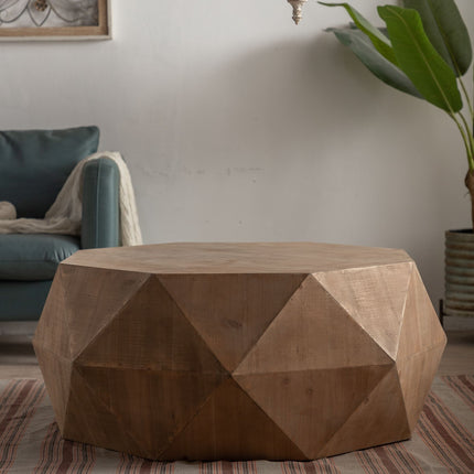 C1- 38"Three-dimensional Embossed Pattern Design American Retro Style Coffee Table - Likeshoppe 