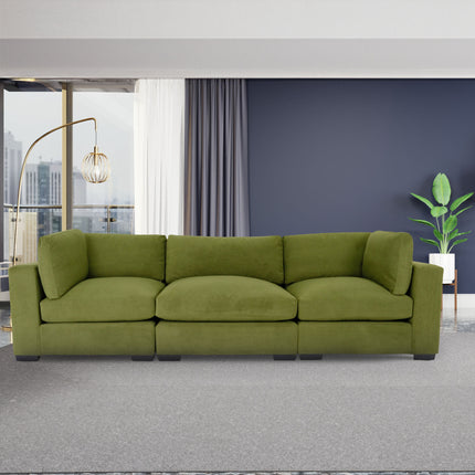 F4- Forest Green Sofa for Living Room, Modern 3-Seater Sofas Couches for Bedroom, Office, and Apartment with Solid Wood Frame (Polyester) - Likeshoppe 
