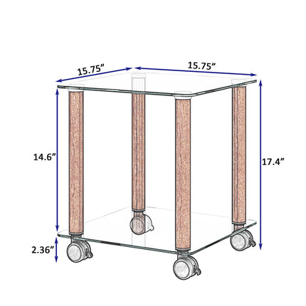 ST2- 1-Piece Side Table ;  2-Tier Space End Table ; Modern Night Stand;  Sofa table;  Side Table with Storage Shelve - Likeshoppe 