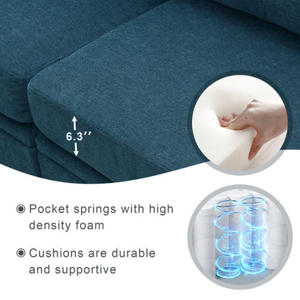 109*54.7\" Chenille Modular Sectional Sofa,U Shaped Couch with Adjustable Armrests and Backrests,6 Seat Reversible Sofa Bed with Storage Seats for Living Room, Apartment,2 Colors - Likeshoppe 
