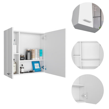 PU5- Kenya Medicine Cabinet, Mirror, Double Door, Four Interior Shelves, Black - Likeshoppe 