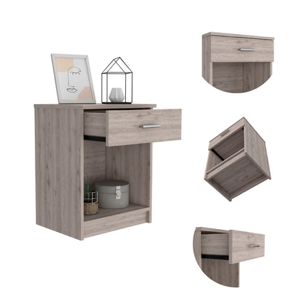 PE3- Pictor Nightstand, One Drawer, Lower Shelf, Superior Top, Black - Likeshoppe 