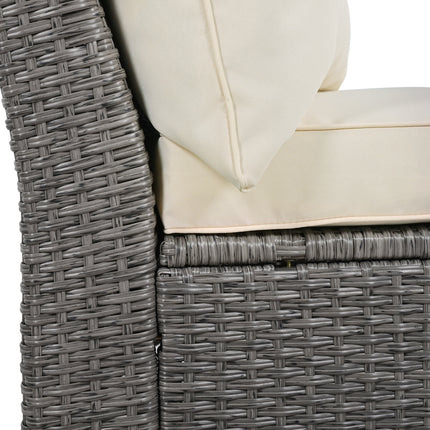 PX3- 6 - Person Fan-shaped Rattan Suit Combination with Cushions and Table,Suitable for Garden - Likeshoppe 