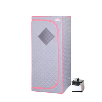 AK4- Full Size Portable Grey Steam Sauna tent–Personal Home Spa;  with Steam Generator;  Remote Control;  Foldable Chair;  Timer and PVC Pipe Connector Easy to Install - Likeshoppe 
