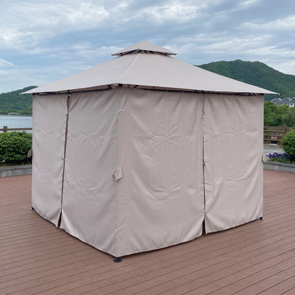 AG4- 10x10 Ft Outdoor Patio Garden Gazebo Canopy, Outdoor Shading, Gazebo Tent With Curtains - Likeshoppe 