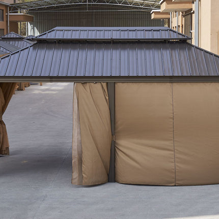 AG7- 12*20FT patic gazebo; alu gazebo with steel canopy; Outdoor Permanent Hardtop Gazebo Canopy for Patio;  Garden;  Backyard - Likeshoppe 