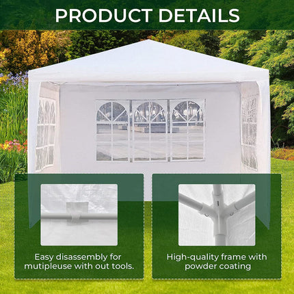 AG20- 10'x10' Outdoor Canopy Tent Waterproof Outdoor Party Tent Heavy Duty Canopy Tent Patio Camping Gazebo Wedding Tents Patio Camping Gazebo Canopy with Removable Sidewalls(White) - Likeshoppe 