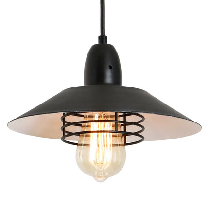 VF4- Farmhouse Vintage Pendant Light Black Fixture Pendant Lights with Spring Frame Adjustable Metal Hanging Lamp for Kitchen Island Dining Room Bedroom Living Room Barn Entryway, E26 - Likeshoppe 