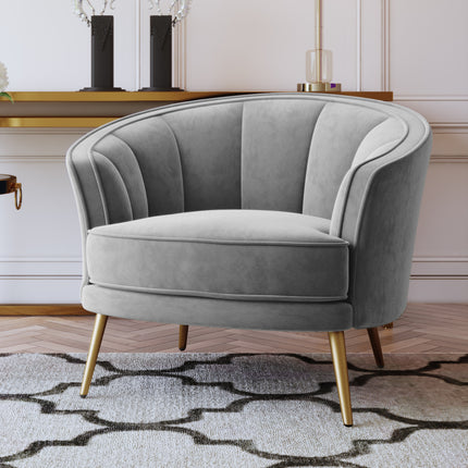 PJ1- Modern Velvet Accent Barrel Chair Leisure Accent Chair Living Room Upholstered Armchair Vanity Chair for Bedroom Meeting Room - Likeshoppe 