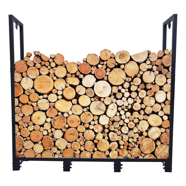AL5- 4ft Firewood Rack Stand, Firewood Rack Outdoor Indoor Firewood Rack Holder for Outdoor Courtyard, Patio Fireplace Fire Pits Wood Pile Storage - Likeshoppe 