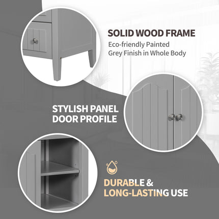 PT1- 36\\" Bathroom Vanity with Ceramic Basin;  Bathroom Storage Cabinet with Two Doors and Drawers;  Solid Frame;  Metal Handles - Likeshoppe 