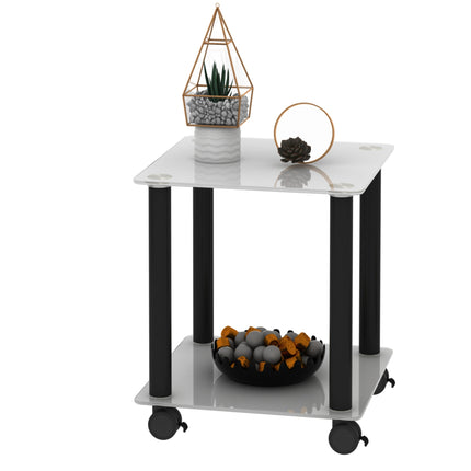 ST2- 1-Piece Side Table ;  2-Tier Space End Table ; Modern Night Stand;  Sofa table;  Side Table with Storage Shelve - Likeshoppe 